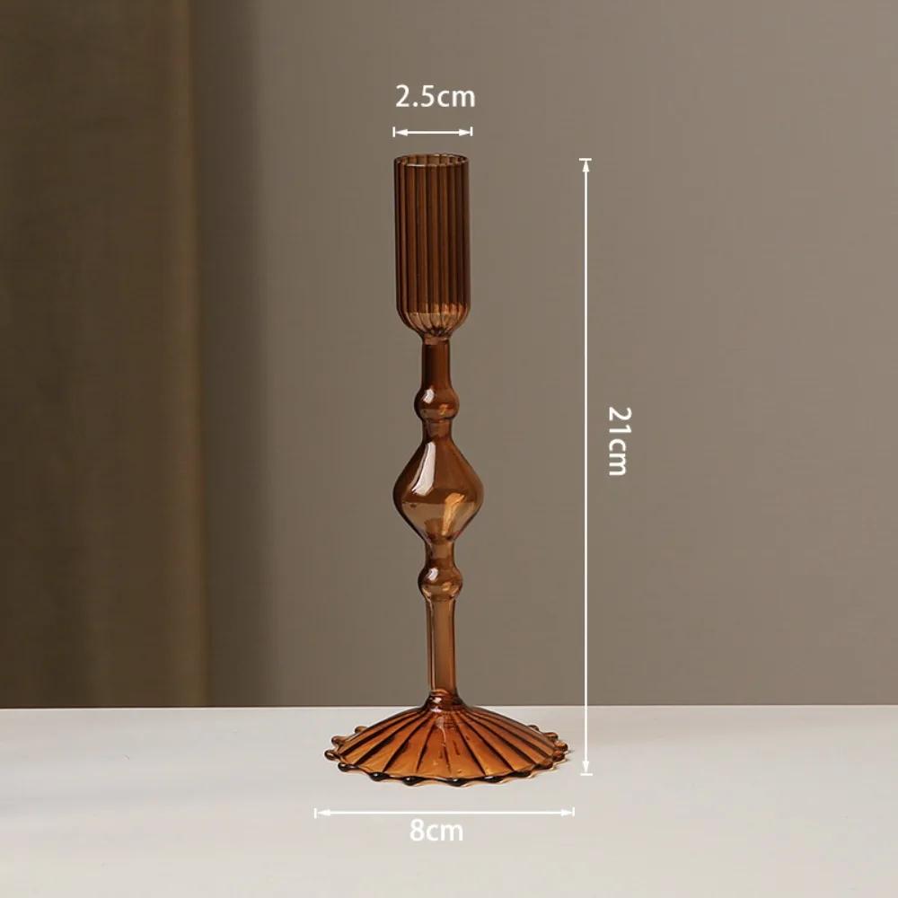 Bougeoir Vase en Verre Simple Ambiance Festival Familial Art Nordique Romantique Porte-Bougies Cónicas Mariage Fête Décoration de Maison