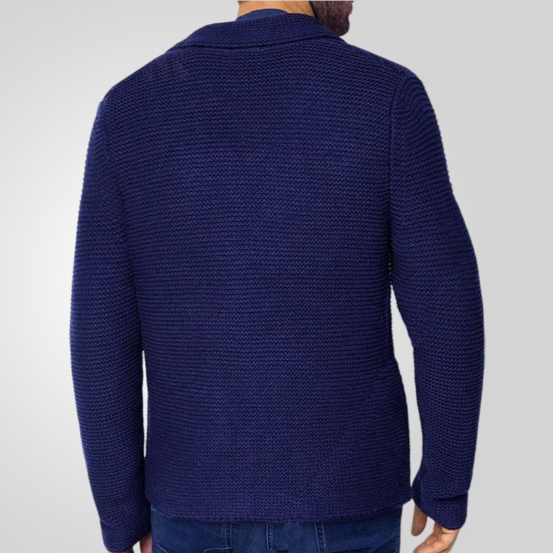 Men's Casual Shawl Collar Cardigan Sweaters with Pockets Knit Textured Long Sleeve Sweater Fall Winter Button Down Solid Cardigans Outwear for Men