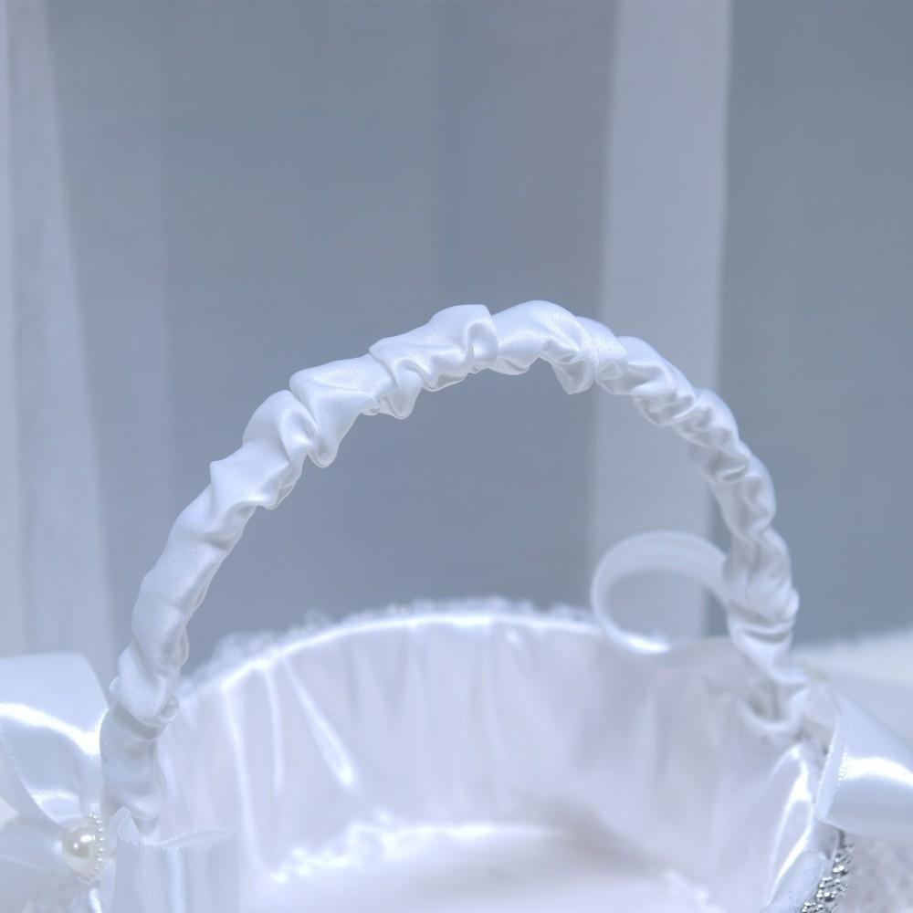 Cesto da Sposa in Tessuto Cesto Fiorito in Pizzo Bianco Cesto Fiorito Matrimonio Vintage Cerimonia Nuziale