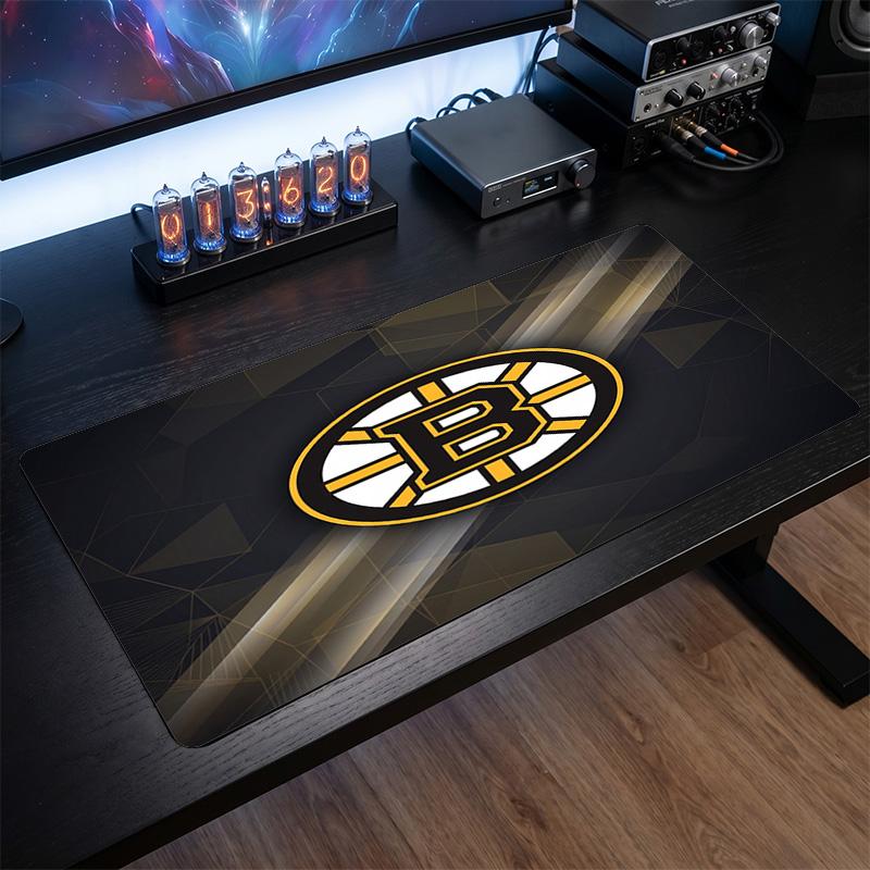 Boston Bruins Pattern Mousepad Anti?Slip Rubber Desk Pad For Gaming Working Desktop Decoration