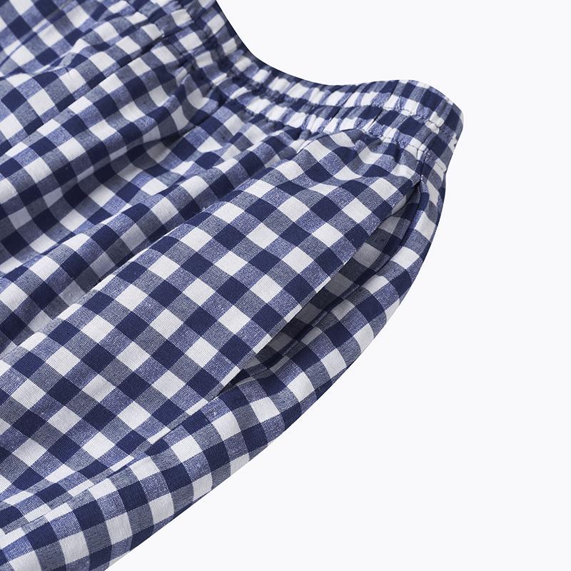 Damen Sommer Große Größe Rundhals Langarm Plaid Lose Tops und Hosen Set