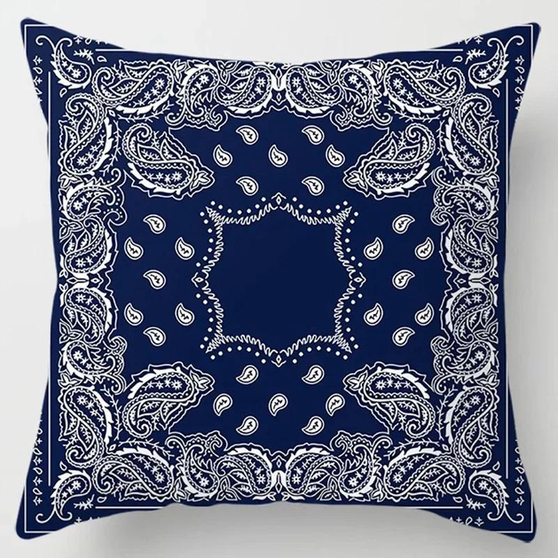 Modern Simple Dark Blue Geometric Pillowcase Home Sofa Cushion Cover