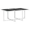 7 Piece Garden Dining Set with Cushions White Textilene