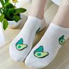 5 Paar Avocado-Blumen Crew-Socken Knöchelsocken Cartoon Frisch Mode Atmungsaktiv Sommer Herbst Kawaii Komfort Damen Low Cut Boat Socks