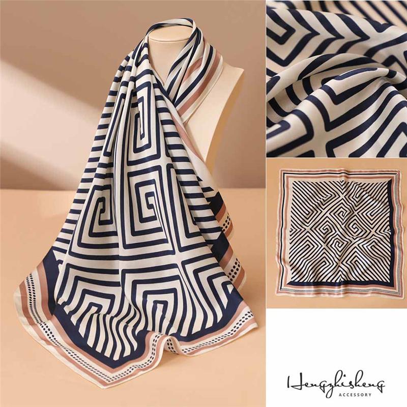 68*68cm 100% Mulberry Silk Scarf Luxury Printed Square Shawl Elegant Lightweight Soft Summer Fashion Accessory Women