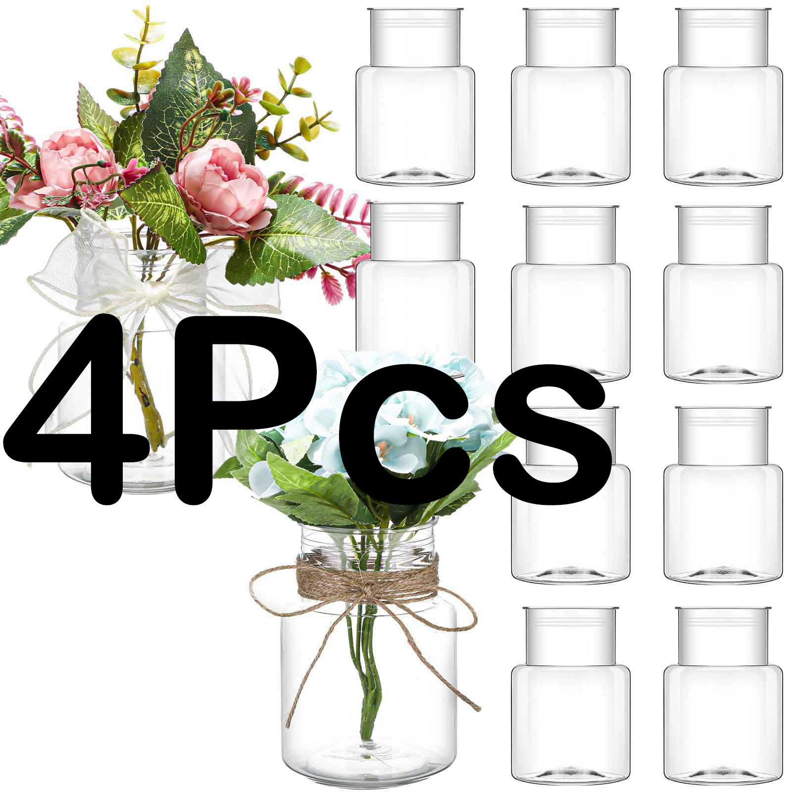 

High Quality Large Wide Mouth Cylindrical Style Plastic Vase, Transparent Vase, Suitable For Table Decoration, Wedding, Home,