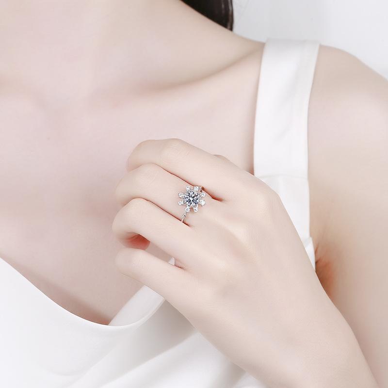 Tancise Classic 925 Sterling Silver Moissanite Prsten Dámské šperky Svatební slib Dárek na párty