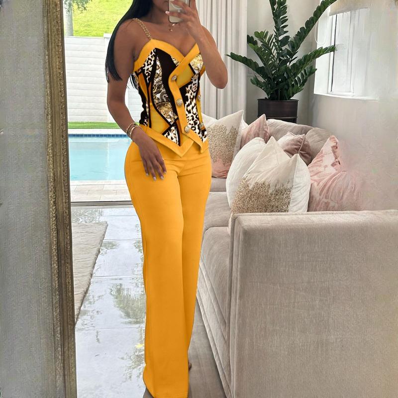 

Женская мода 2 шт. наряды офисные женские комплекты сексуальный бандо топы пэчворк цветные рубашки XL жёлтый