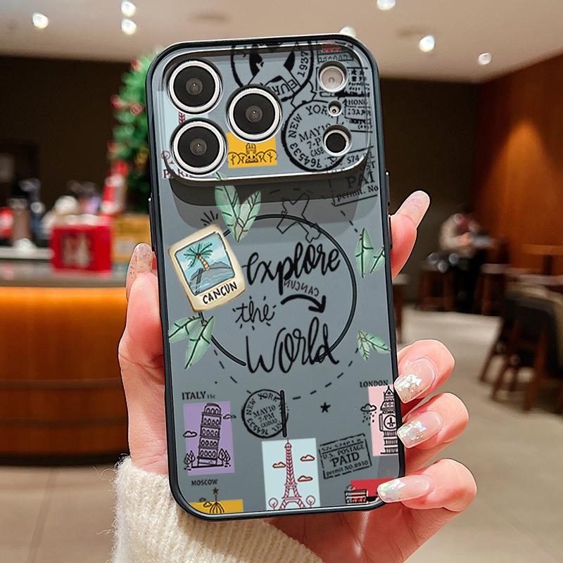 Travel Label Landmark Pattern Case For iPhone 17 Pro Max Magnetic For Magsafe Skin Feeling Cover For iPhone 16 15 14 13 Pro Max
