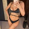 Bling Tassel Wrap Around Bikiny Dámské plavky Dámské Plavky Dvoudílné Bikiny Vycpané plavky Plavky Dámské