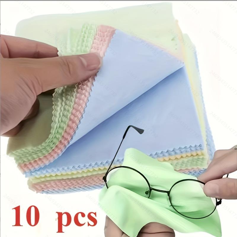 10pcs Reusable Microfiber Cleaning Cloths – Thick & Soft,for Glasses, Camera Lenses & Smartphone Screens, Non-Scratch