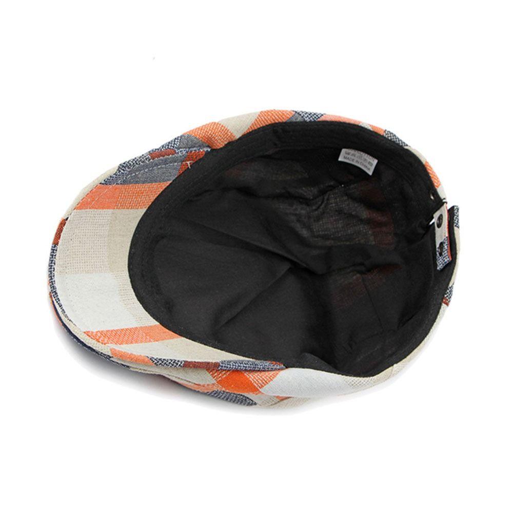 Colorful Plaid Berets Button Adjustable Painter Caps Unisex Summer Visor Hat  for Men Women