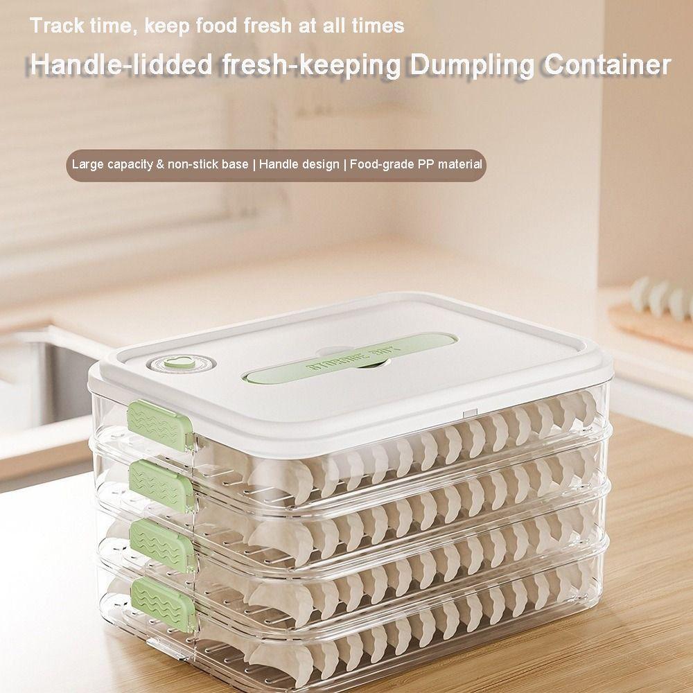 Fresh Keeping Freezer Box Narrow Style Wontons Box Food Grade Dumpling Storage Box  Home Kitchen