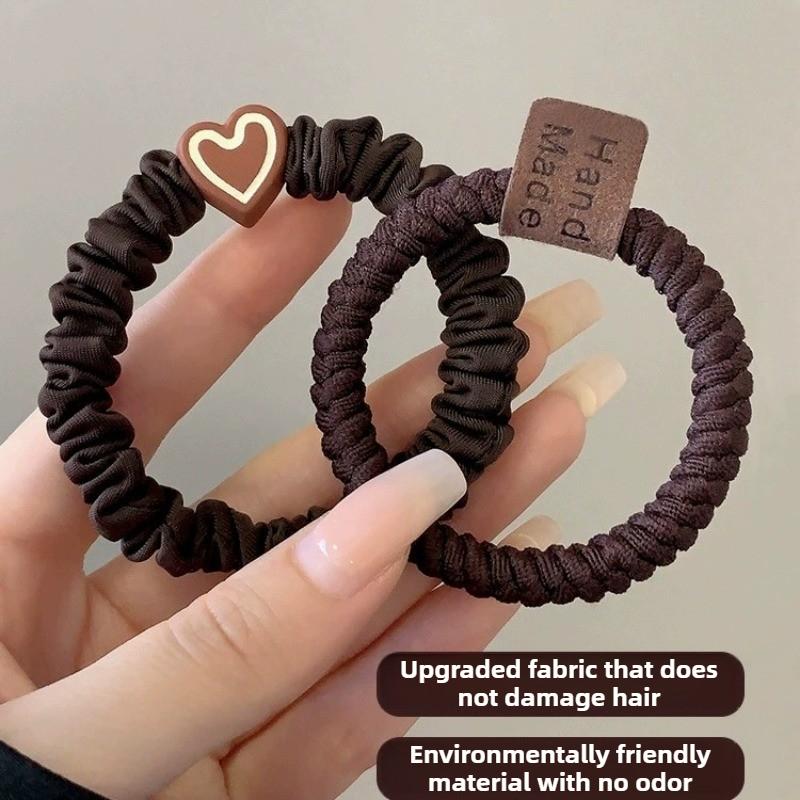 5/10PCS Women Headband Leather Band High Ponytail Holder Hair Accessories Simple High Elasticity Durable Rubber Band Hair Circle