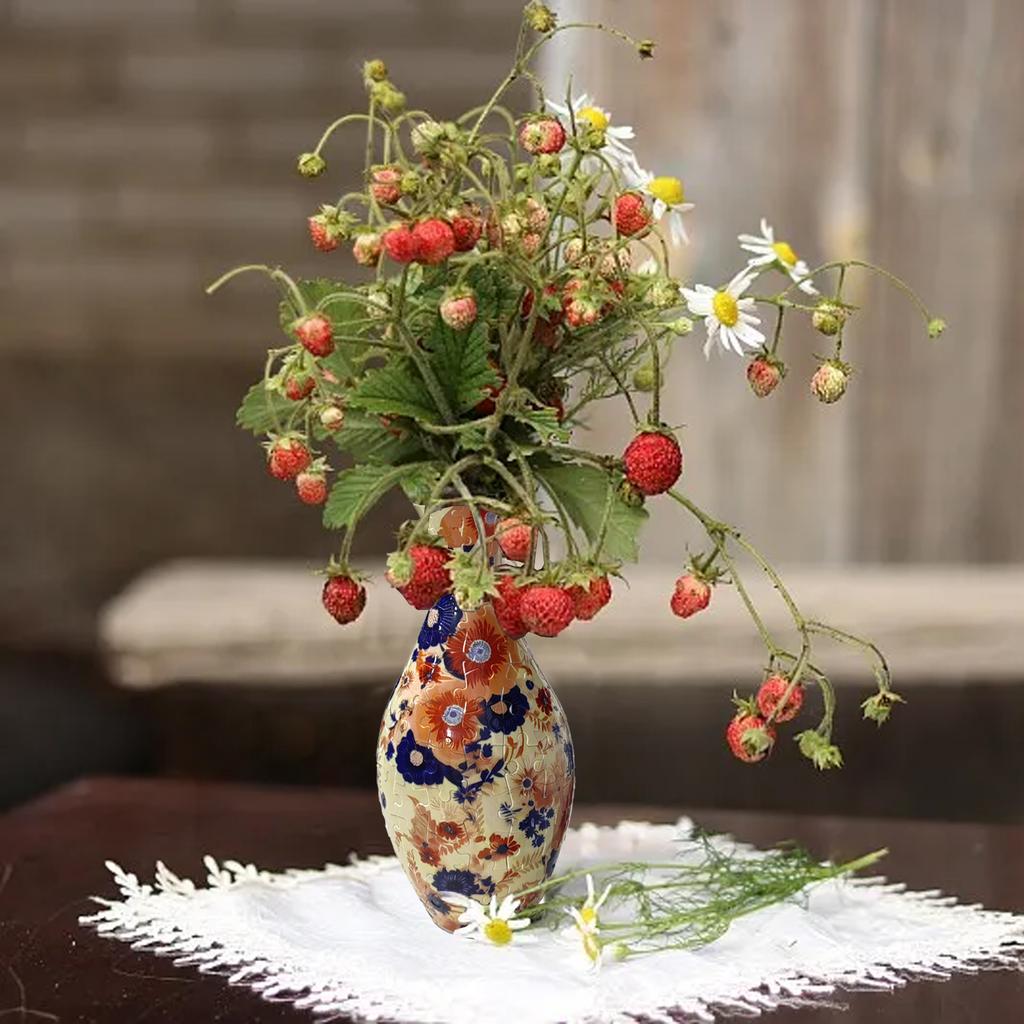 Jigsaw Puzzle Vase Flower Arrangement Hydroponics Flower Vase Chinese-style Retro Porcelain DIY Puzzle Handmade