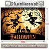 Party Backdrop Halloween Flat Witch Pumpkin Silhouette Winter Parties Weddings Birthdays Event Photo Background Front Door Decor