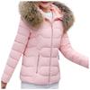 Women Fashion Long Sleeve Solid Color Hooded Long Down Cotton Jacket Coat