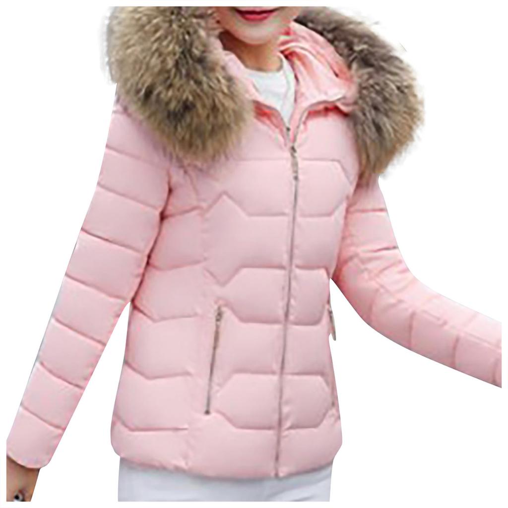 Women Fashion Long Sleeve Solid Color Hooded Long Down Cotton Jacket Coat