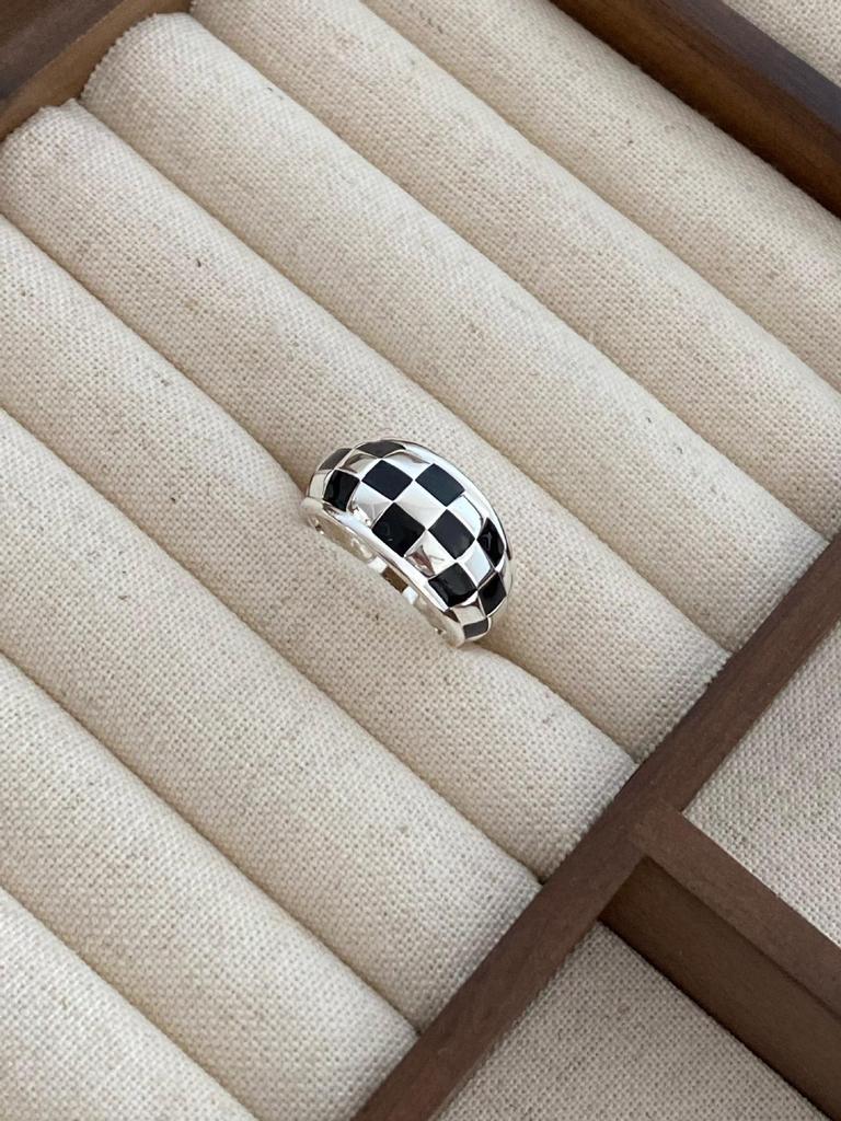 Korean Style Adjustable Plaid Stackable Rings for Women – Hip Hop Niche Index Finger Fashion