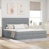 Storage Bed with Mattress Light Grey 200 x 200 cm Polyester