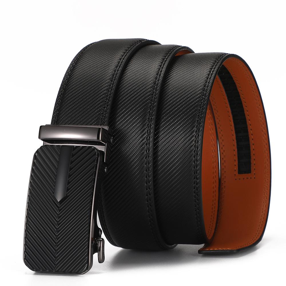Men'S Senior Sense Viral Trends Men'S Automatic Buckle Carbon Fiber Pattern Belt Men'S Casual Belt