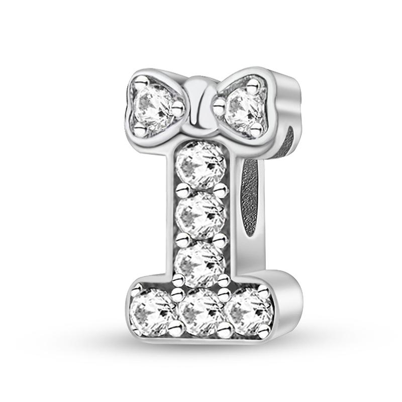 Copper Butterfly Knot Letter Series Zircon Charms Bead Fit Original Pan Bracelet Bangle Diy Jewelry For Women Gift