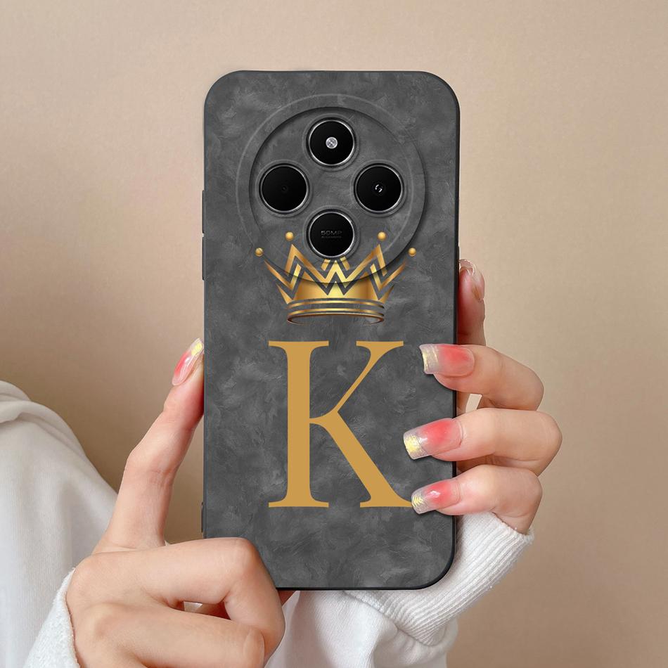 For Xiaomi Redmi 14C Case Wave Light Letters Phone Cover For Xiaomi Redmi 14R 5G Redmi 14 C Soft Liquid Silicone Anti Drop Funda