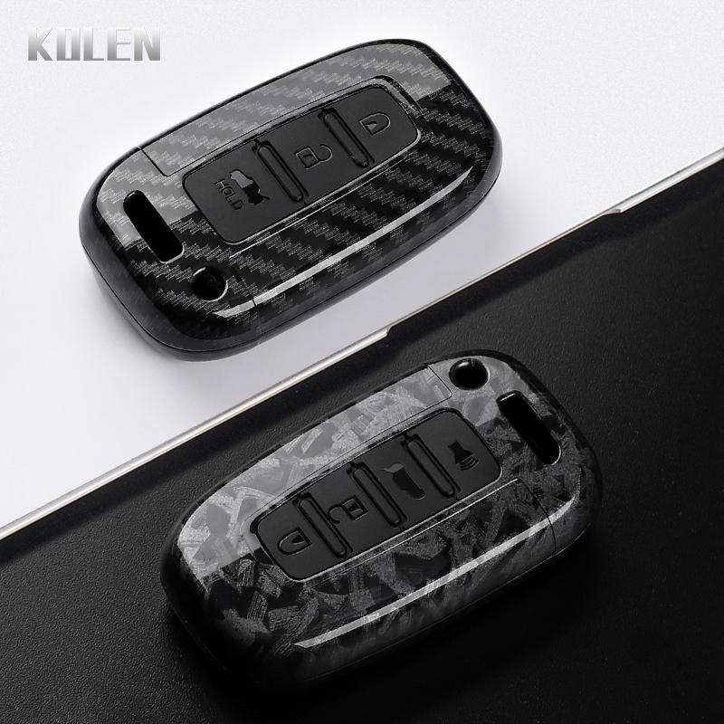 Abs Carbon Fiber Style Car Key Case Cover For Hyundai Ix35 Elantra Sonata 8 9 For Kia Sportage K5 K2 Sorento Optima Forte Shell