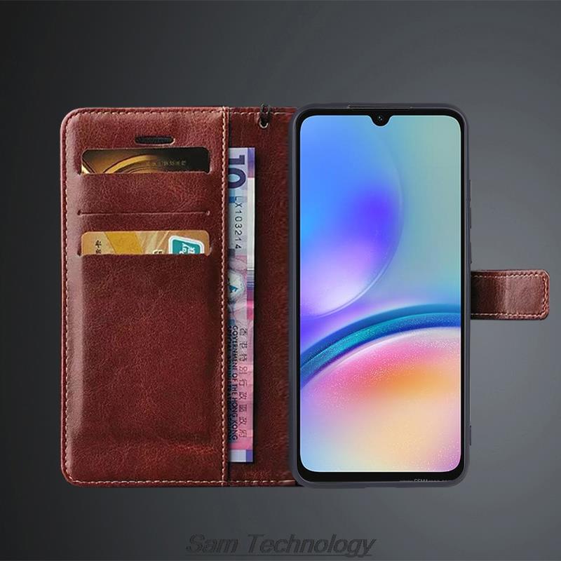 Card Holder Cover Case for Samsung Galaxy A05s Pu Leather Flip Cover Retro Wallet Phone Case Business Fundas Coque