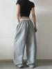 LKTM Unisex Grey Casual Wide-Leg Sweatpants