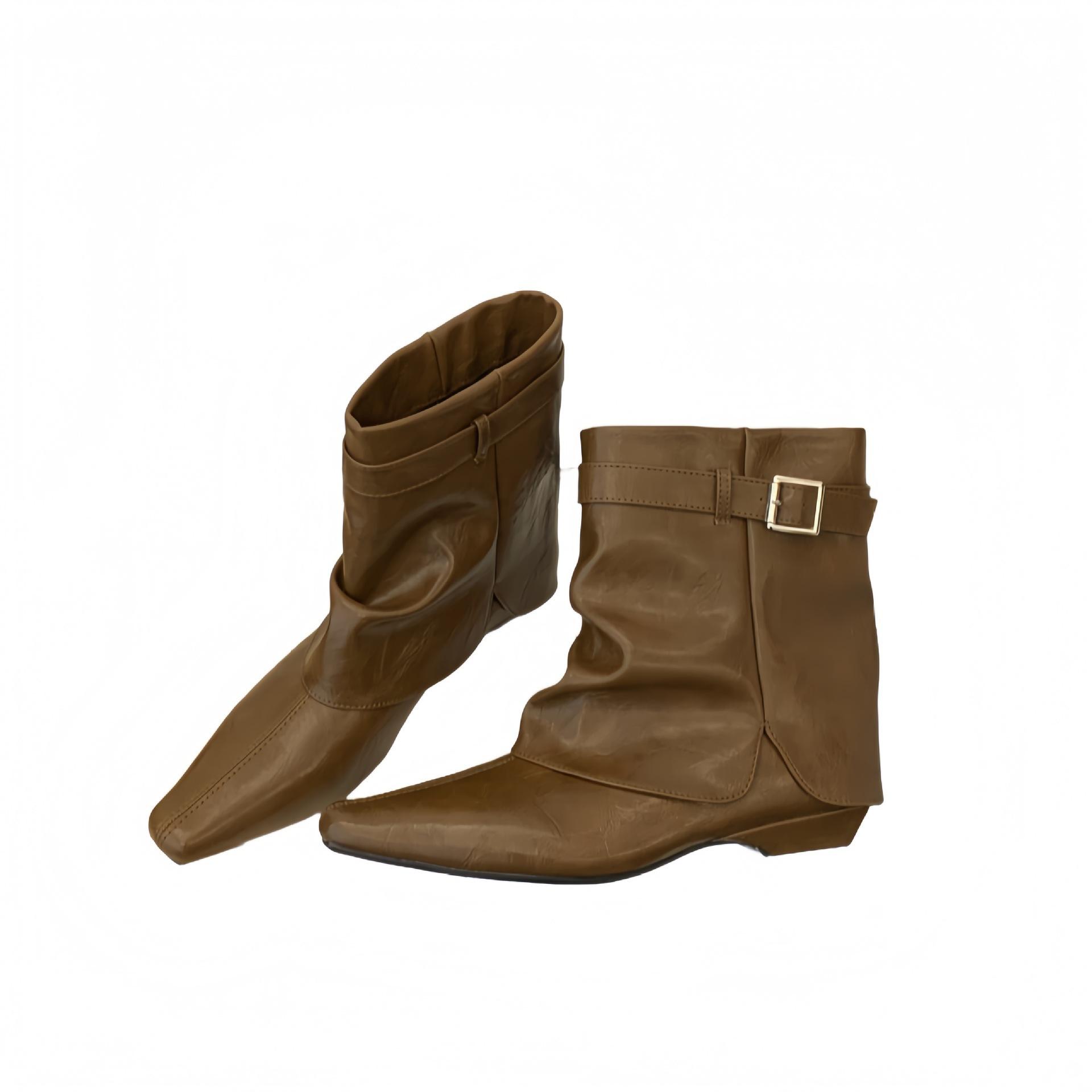 Short Boots Women S Autumn And Winter Women S Boots Pants Pants Boots Thick Heel Boots Square Head Short Boots Skinny Boots Martin Boots 35 коричневый 7340₽