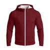 Men's Casual Raglan Sleeve Hooded Long Sleeve Sun Protection Jacket Lightweight Breathable Outdoor Zip Up Top