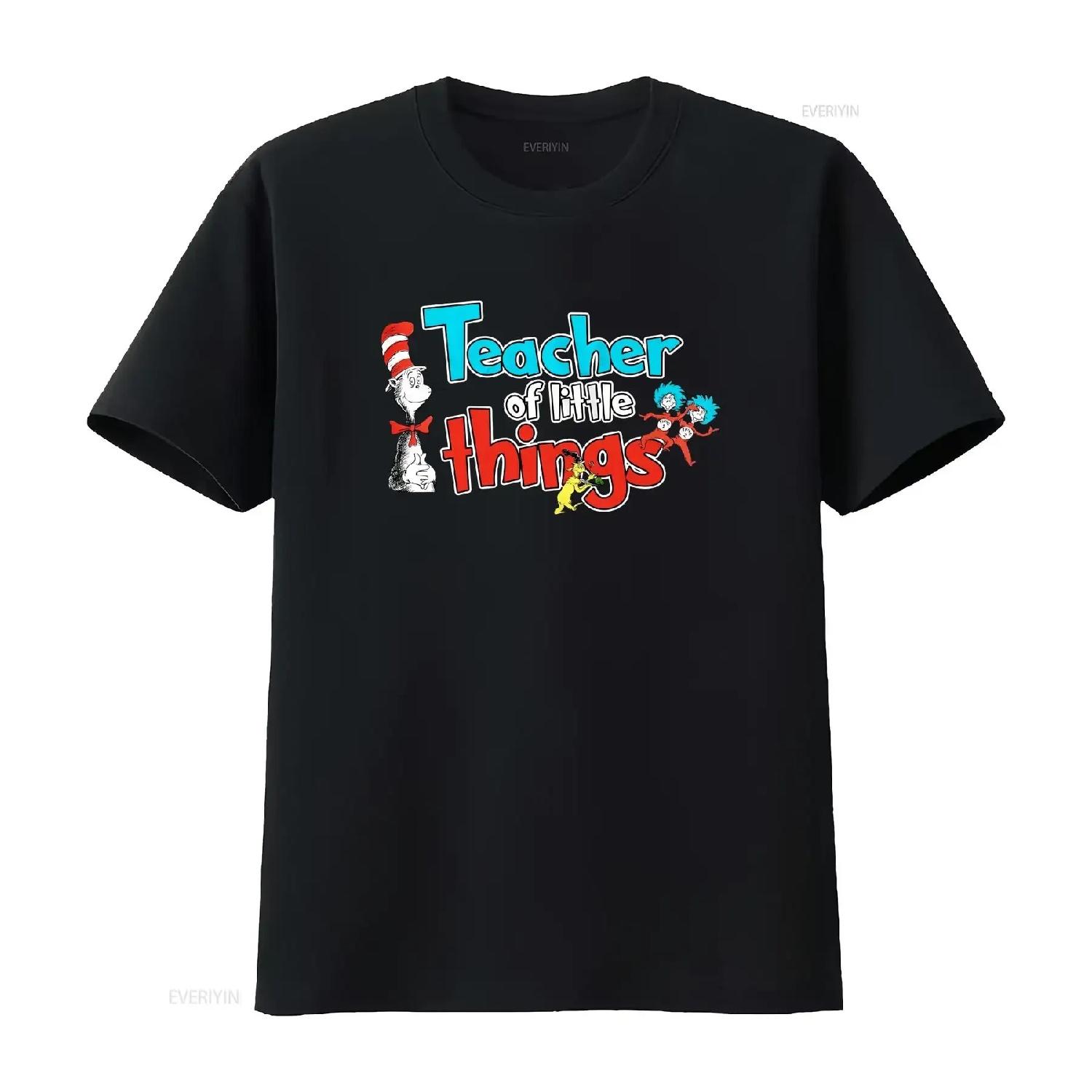 Teacher Of Little Things T Shirt for Cat in HaT National Read Across America Reading Lover BXMU18 vintage Washed Stylish S
