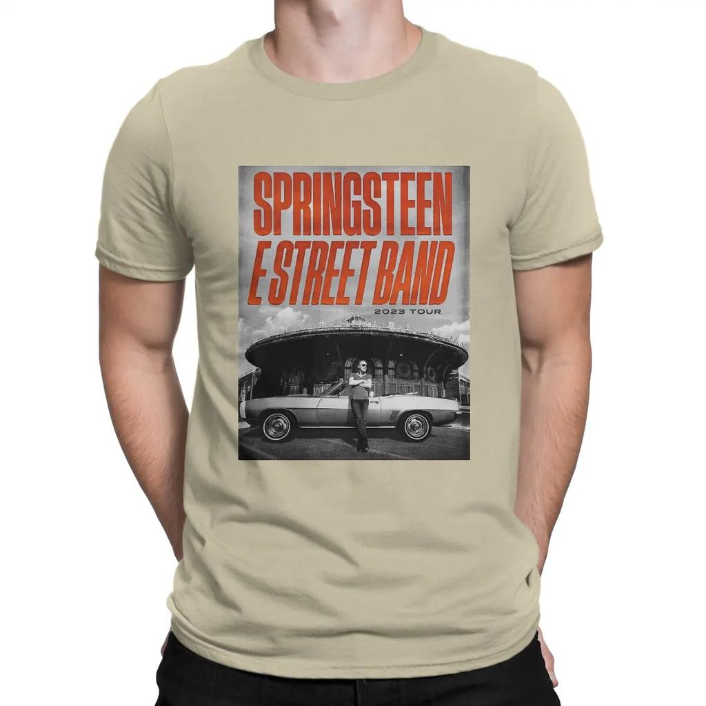Poster T Shirt 100% Cotton Novelty T-Shirts Crewneck Bruce The E Street Band Springsteen Tee Shirt Short Sleeve Tops Unisex