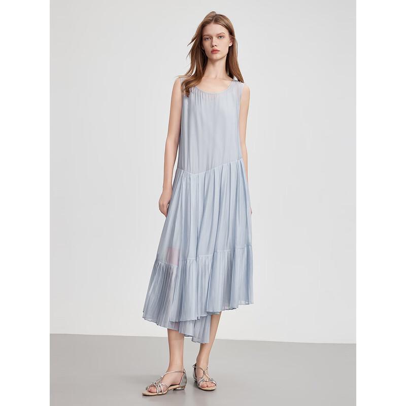 ELLE Women's French Style Pleated Two-Piece Camisole Dress