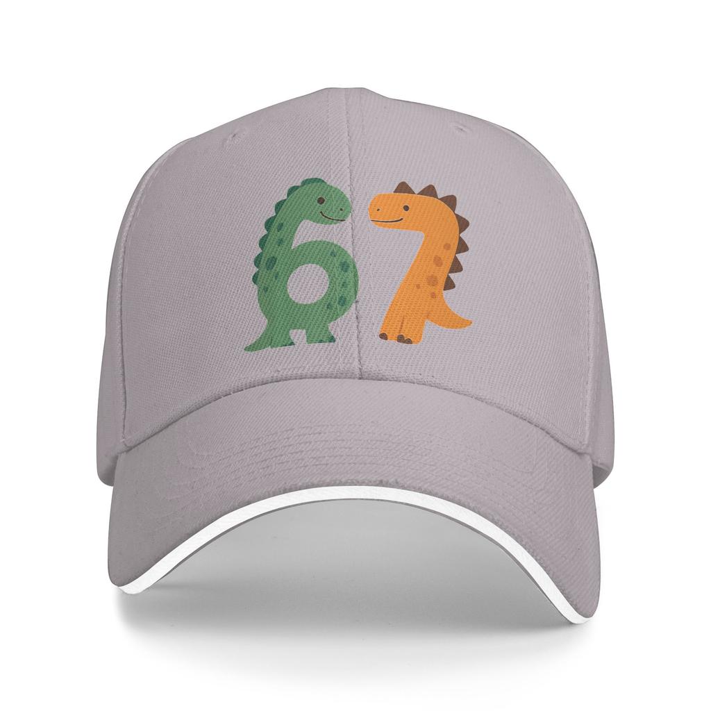 Carino 67 Meme Dinosauro Sei Sette Numero 6 7 Paleontologia Casual Cappellino da Baseball Escursionismo Cappellino Trucker Primavera Uomo Cappellini da Baseball alla Moda