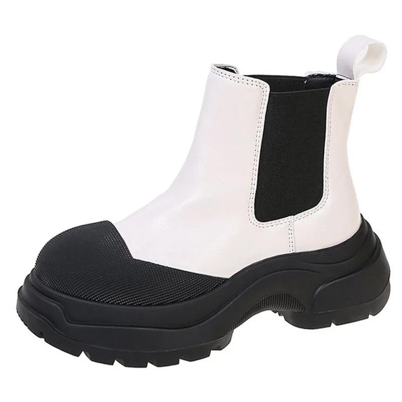Mode Chelsea Stiefel Plattform Chunky Frauen Schuhe Frühling Herbst Casual Sport Schuhe Schnee Stiefeletten Punk Goth Fad Mujer Zapatillas