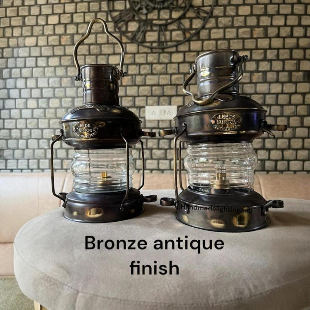 

Масляная лампа шахтера ручной работы из латуни - 12 дюймов, функциональная настенная подвеска и декор стола, морской фонарь в виде корабля, лодки, якоря, для офиса, дома, рождественский подарок