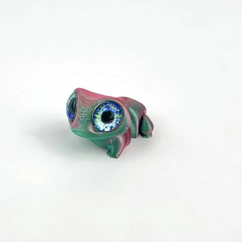 3D Printing Cute Big-eyed Frog Figurines Toy Home Decorations Joints Movable Realistic Eyes Mini Frog Animal Toy Children Gifts
