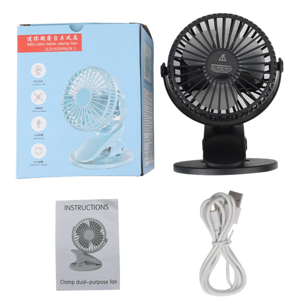 Clip On Stroller Fan USB Mini Personal Desk Fan Rotation Cooling Fan