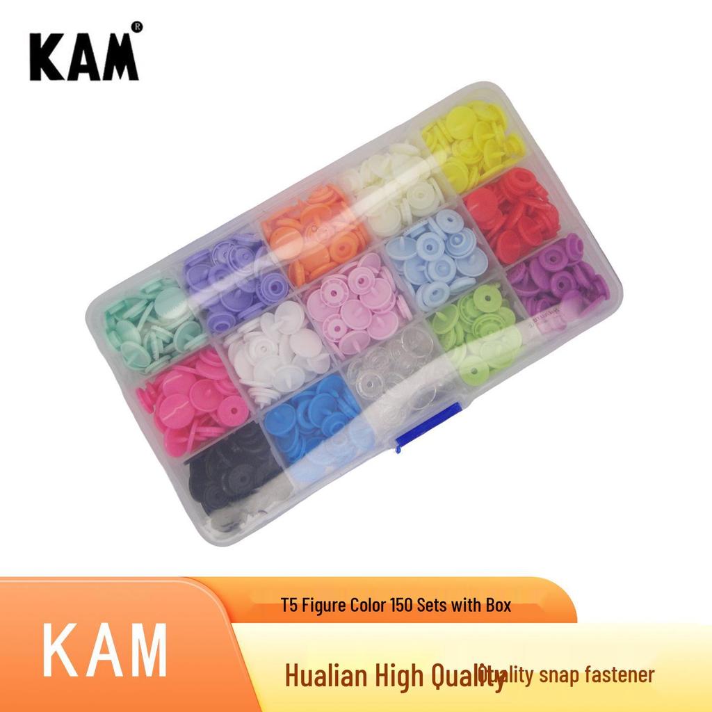 Hualian KAM T5 Four-Hole Resin Snap Buttons, 1.2CM, 150 Sets
