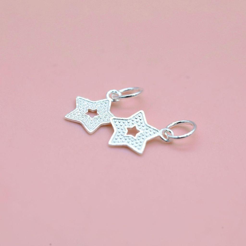 Exquisite S925 Sterling Silver Star Pendant Bead for DIY Jewelry and Handwoven Accessories