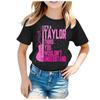 Summer Round Neck 3D Guitar Printed Top Fashionable Casual Short Sleeved Children's Girl T-shirts