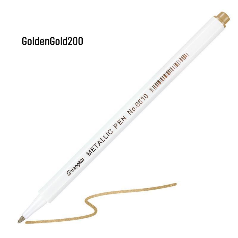 Guangna 6510 Metallic Signature Pen - Hard Tip Watercolor & Outline Pen for Drawing & Design