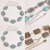 Bohemian Style Artificial Turquoise Metal Waist Chain With Vintage Finish For Women