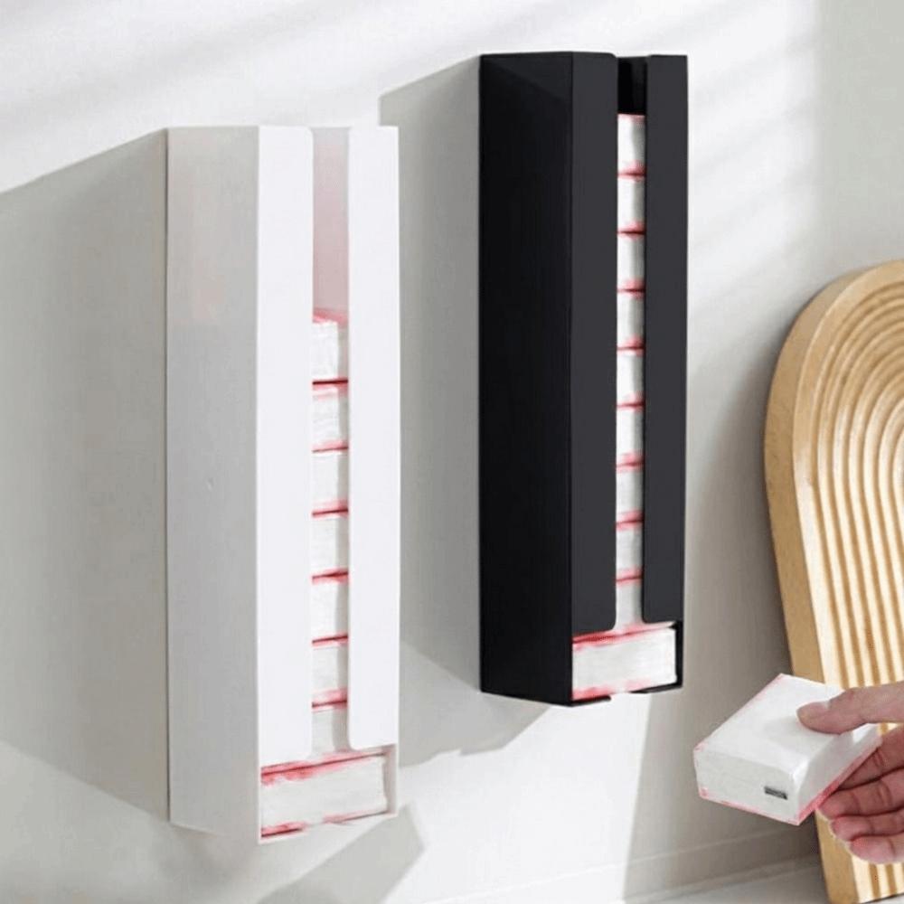 Plastic Magnetic Pocket Tissue Storage Box Adjustable Wall Mounted Mini Napkin Storage Box Large Capacity Space Saving