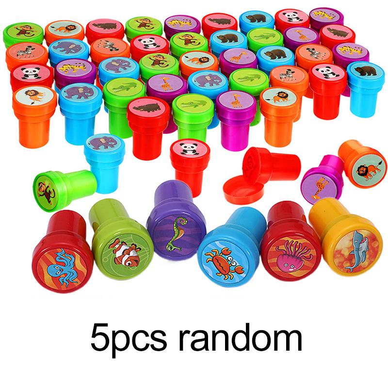 Timbres Dessin Animé pour Enfants Jouets Timbres pour Scrapbooking Peinture DIY Décoration Album Photo Animal Fruit Trafic Dinosaure Sceaux TMZ