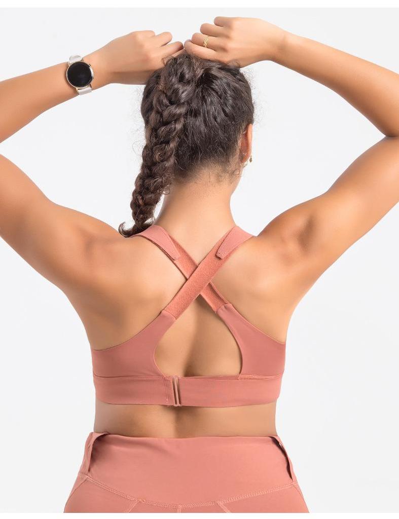 Grote Maten Prachtige Rug Schokbestendige Sportbeha met YKK Rits - Verstelbaar voor Hardlopen en Fitness, Ondersteunt tot 90 kg.