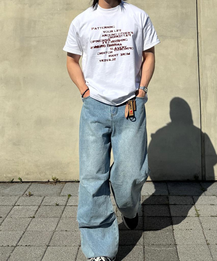 QUTON Patterned Oversized Heavy Short Sleeve T-Shirt