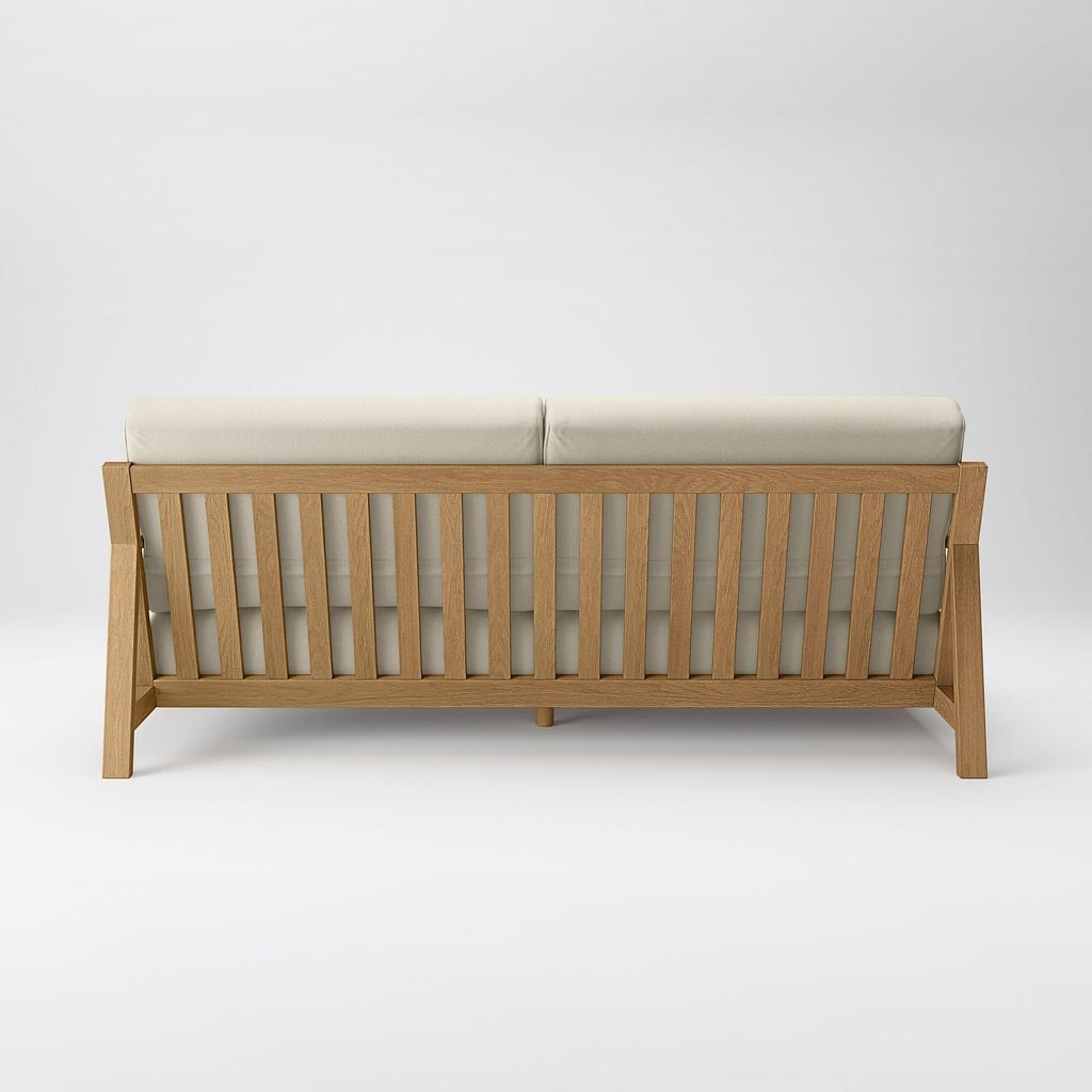 MUJI Sofa Cover for Wooden Frame, Washed Cotton Canvas, Beige, KB4KLA2A
